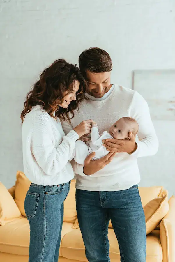 family with new baby