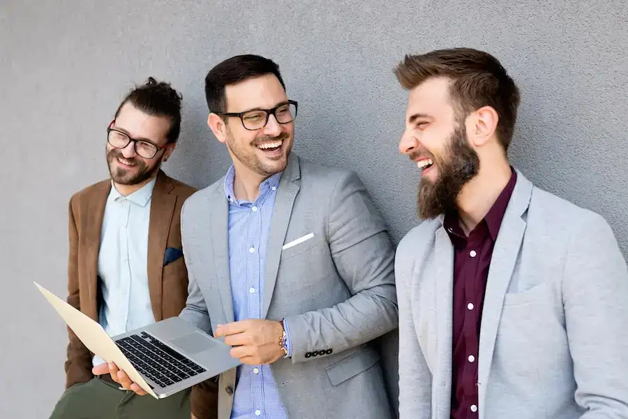 group of men laughing